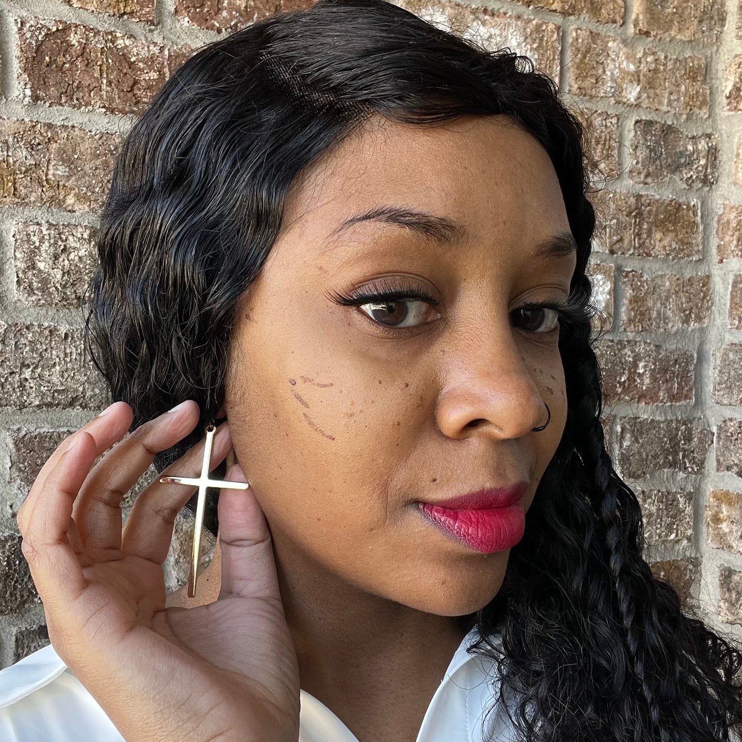 Gold Cross Earrings