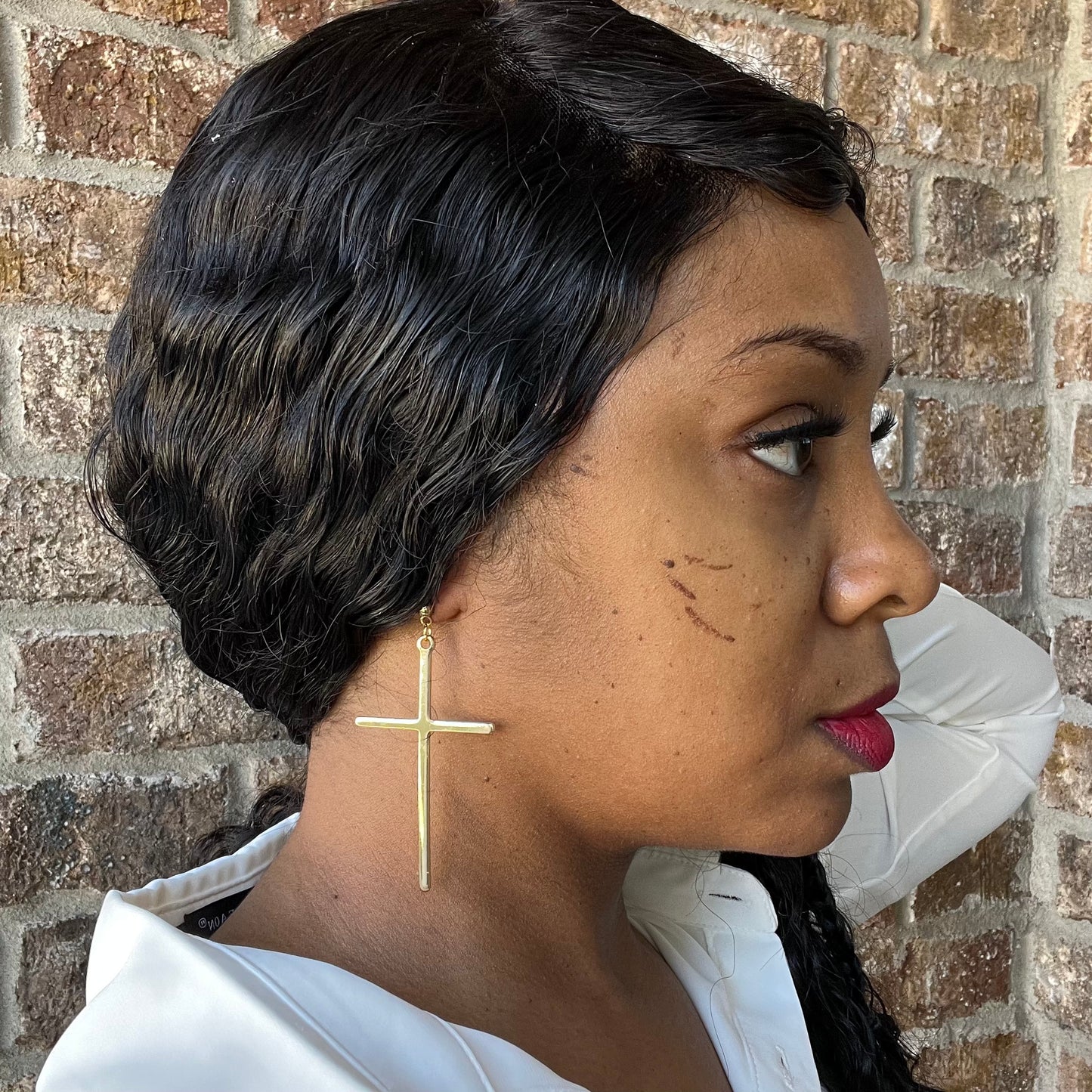 Gold Cross Earrings