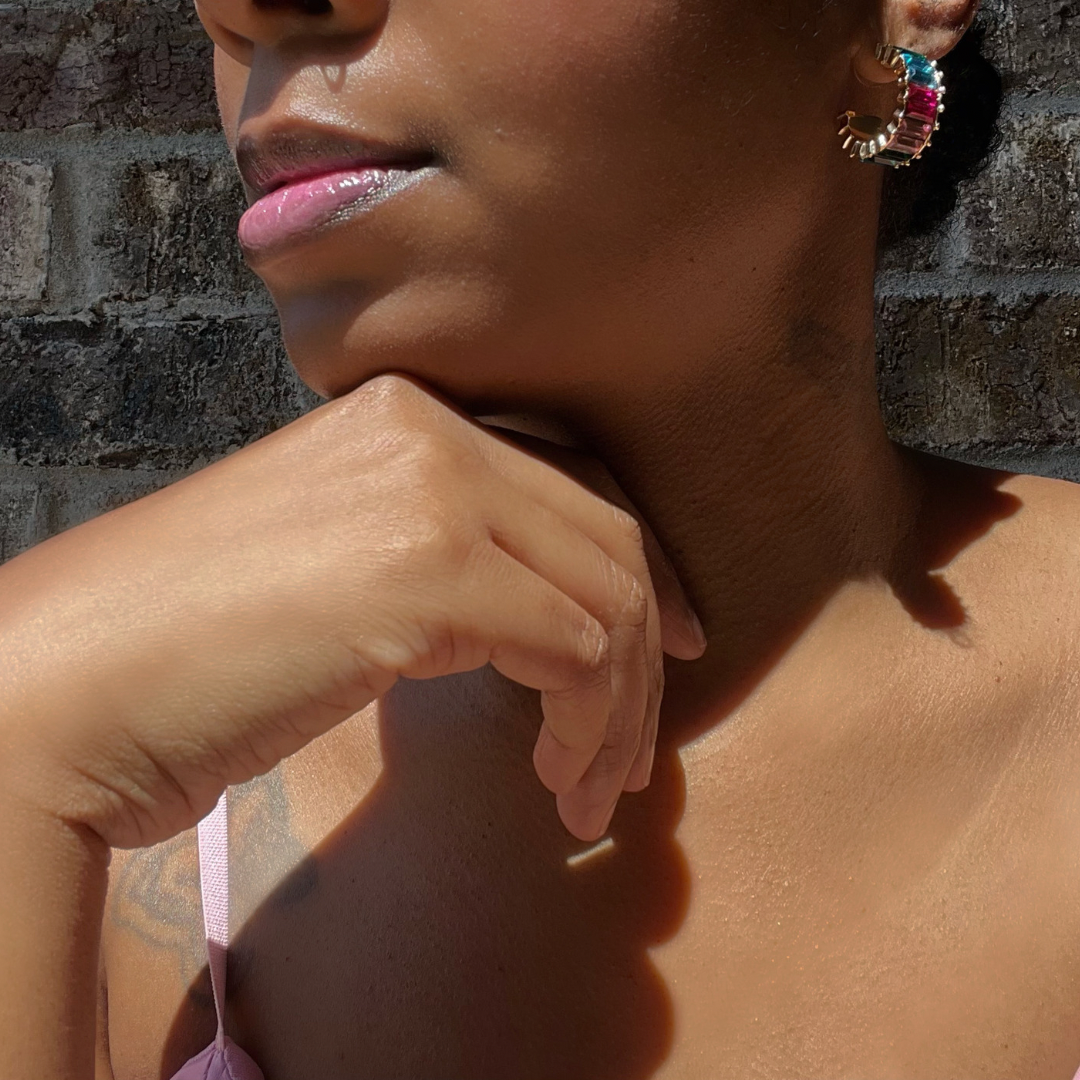 Double Color Huggie Hoop Earrings