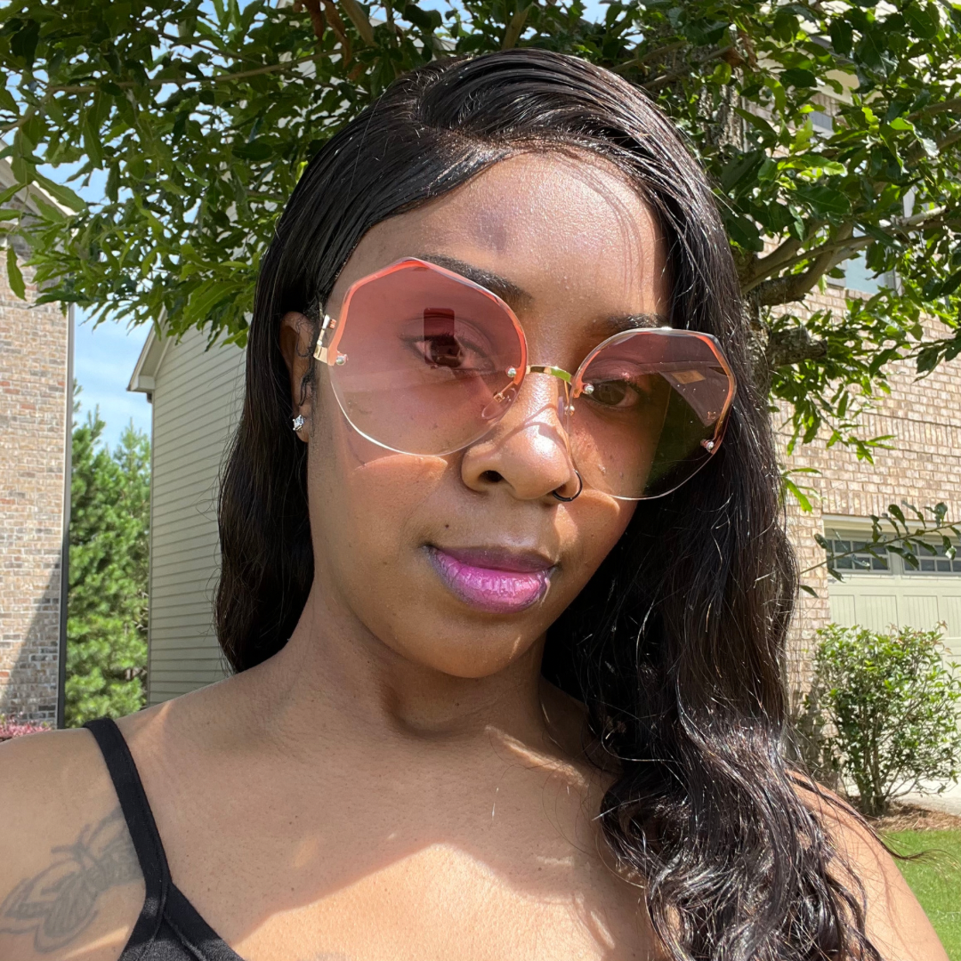Pink Round Gradient Sunglasses