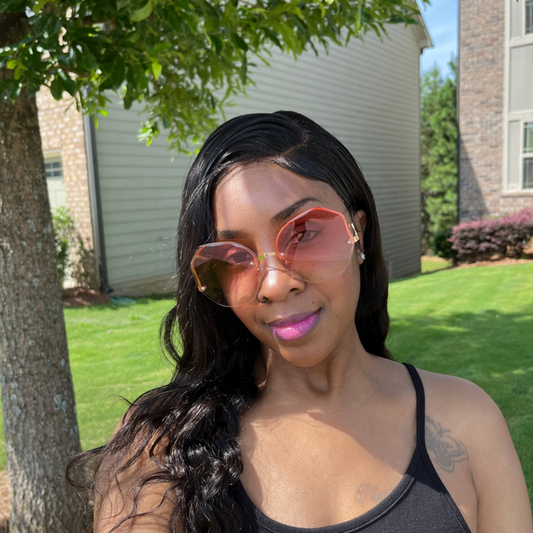 Pink Round Gradient Sunglasses