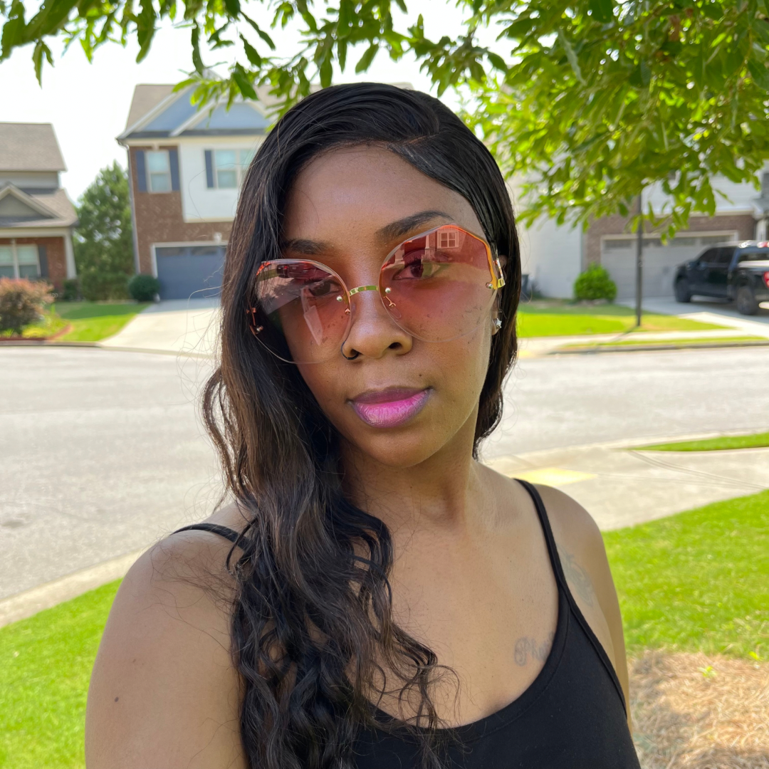 Pink Round Gradient Sunglasses