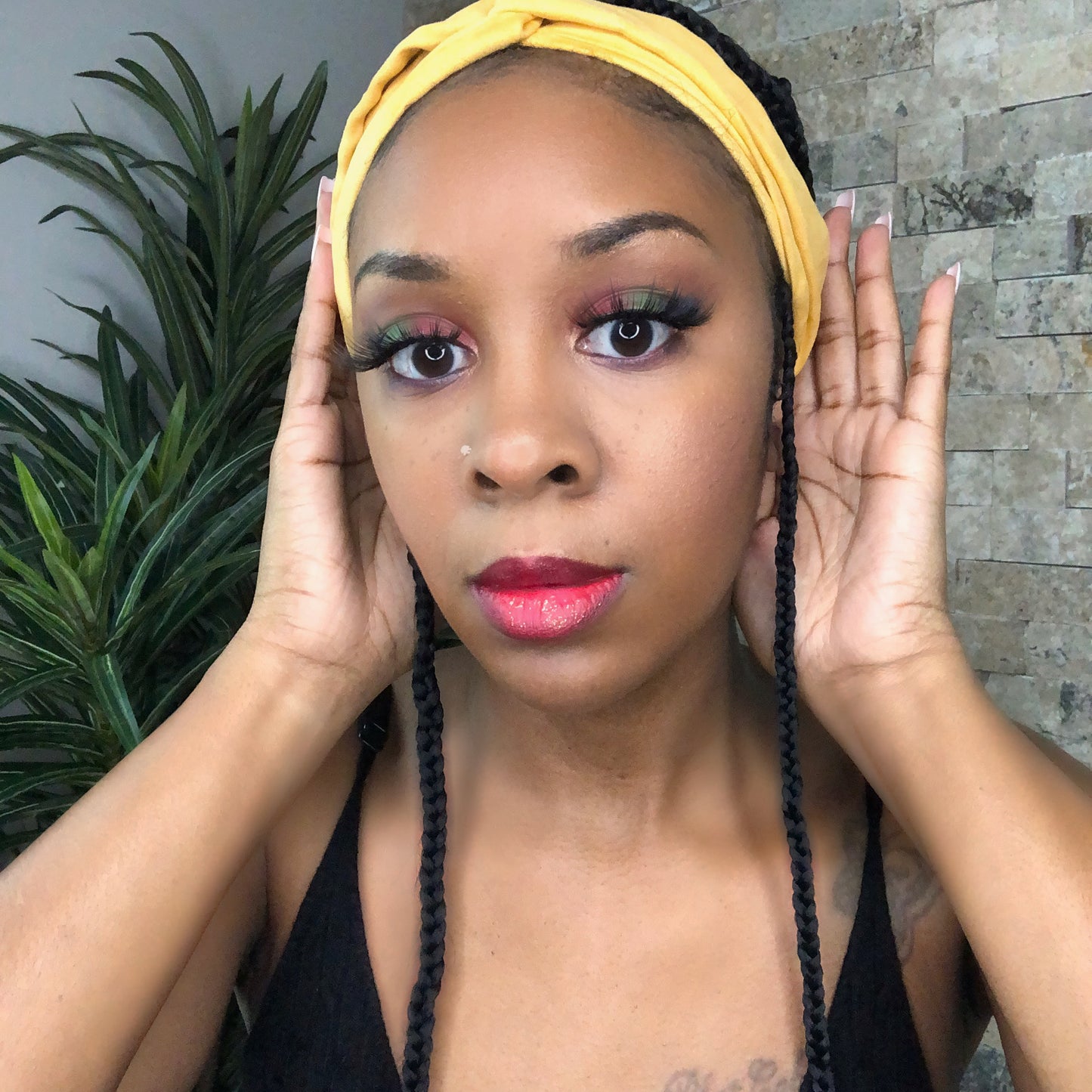 Women Headband Cross Top Knot