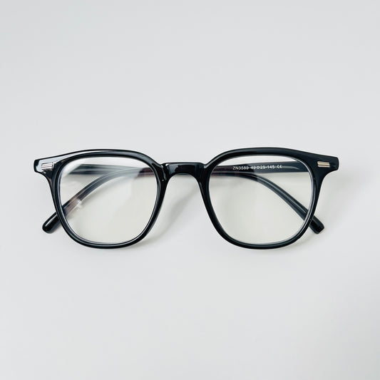 Black Retro Square Glasses