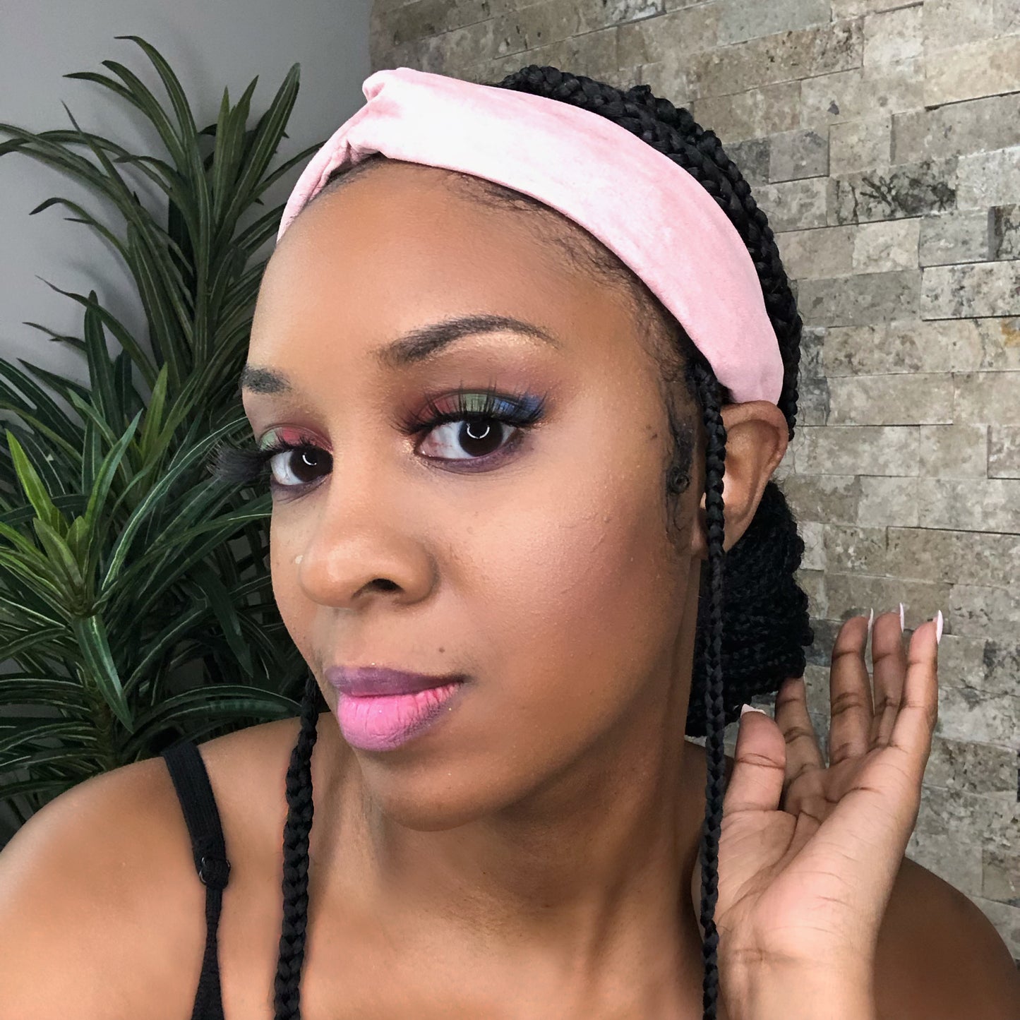 Women Headband Cross Top Knot