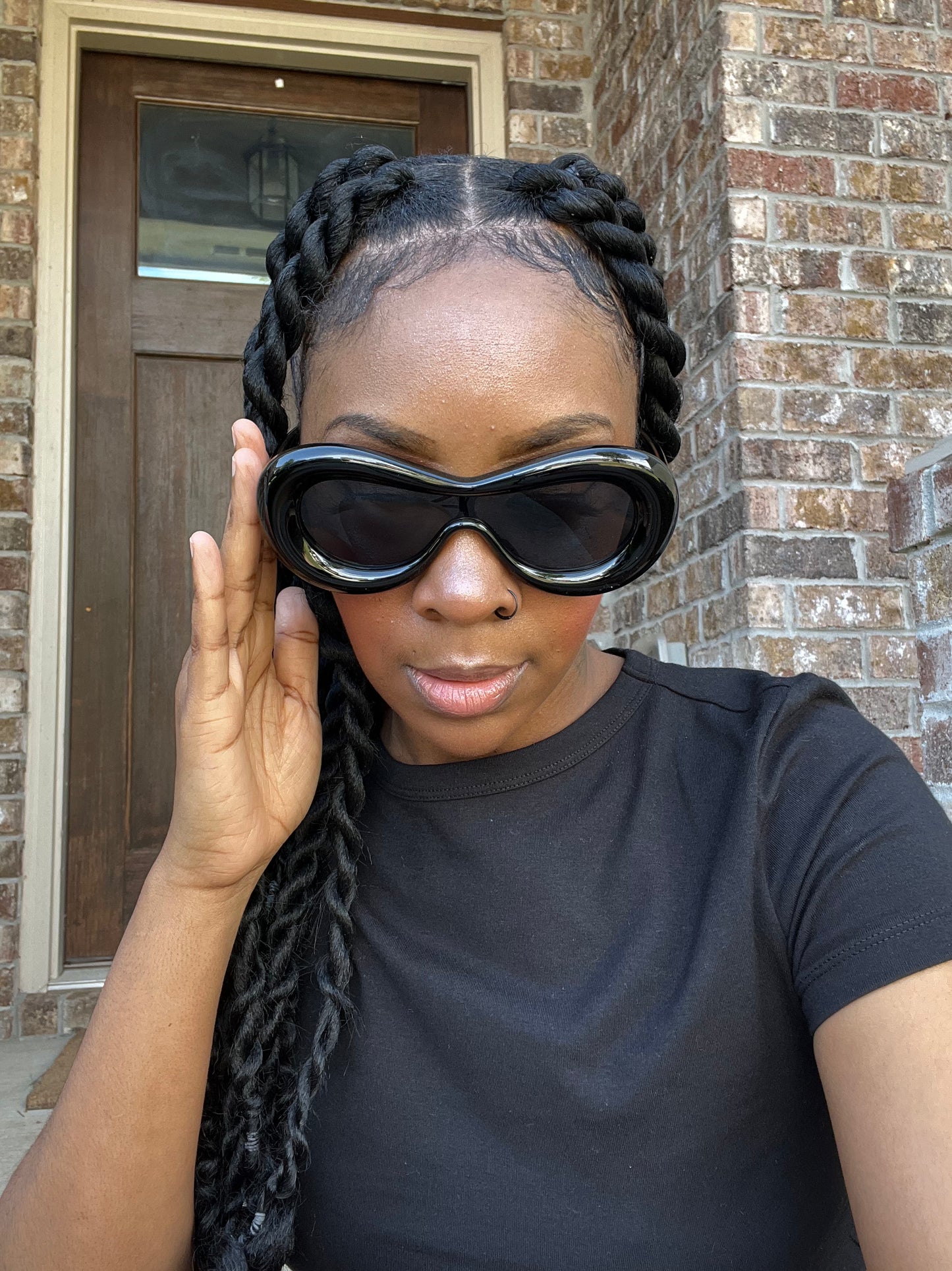 Black Oval Sunglasses | Intuitive Lashes and Accessories