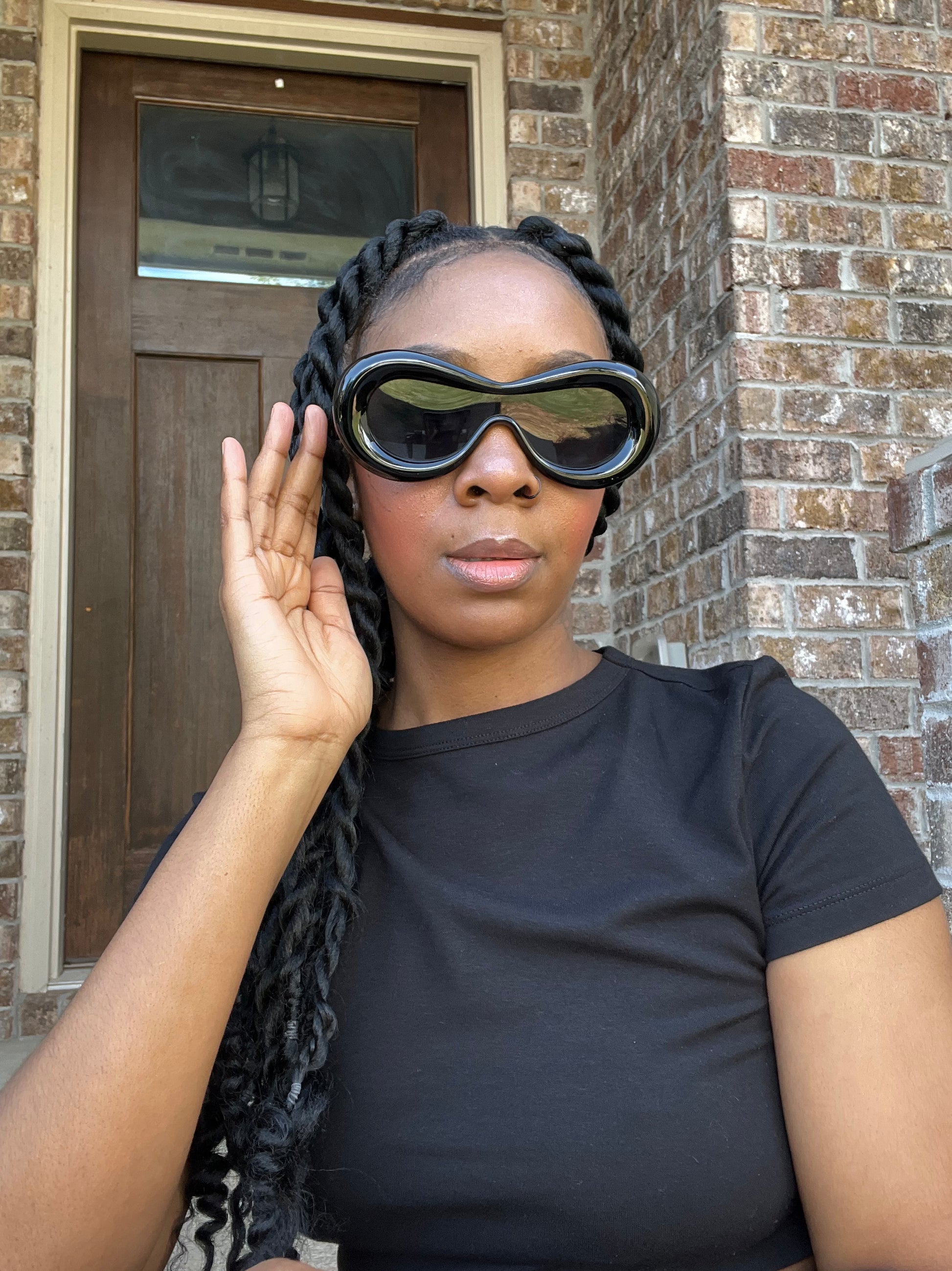 Black Oval Sunglasses | Intuitive Lashes and Accessories