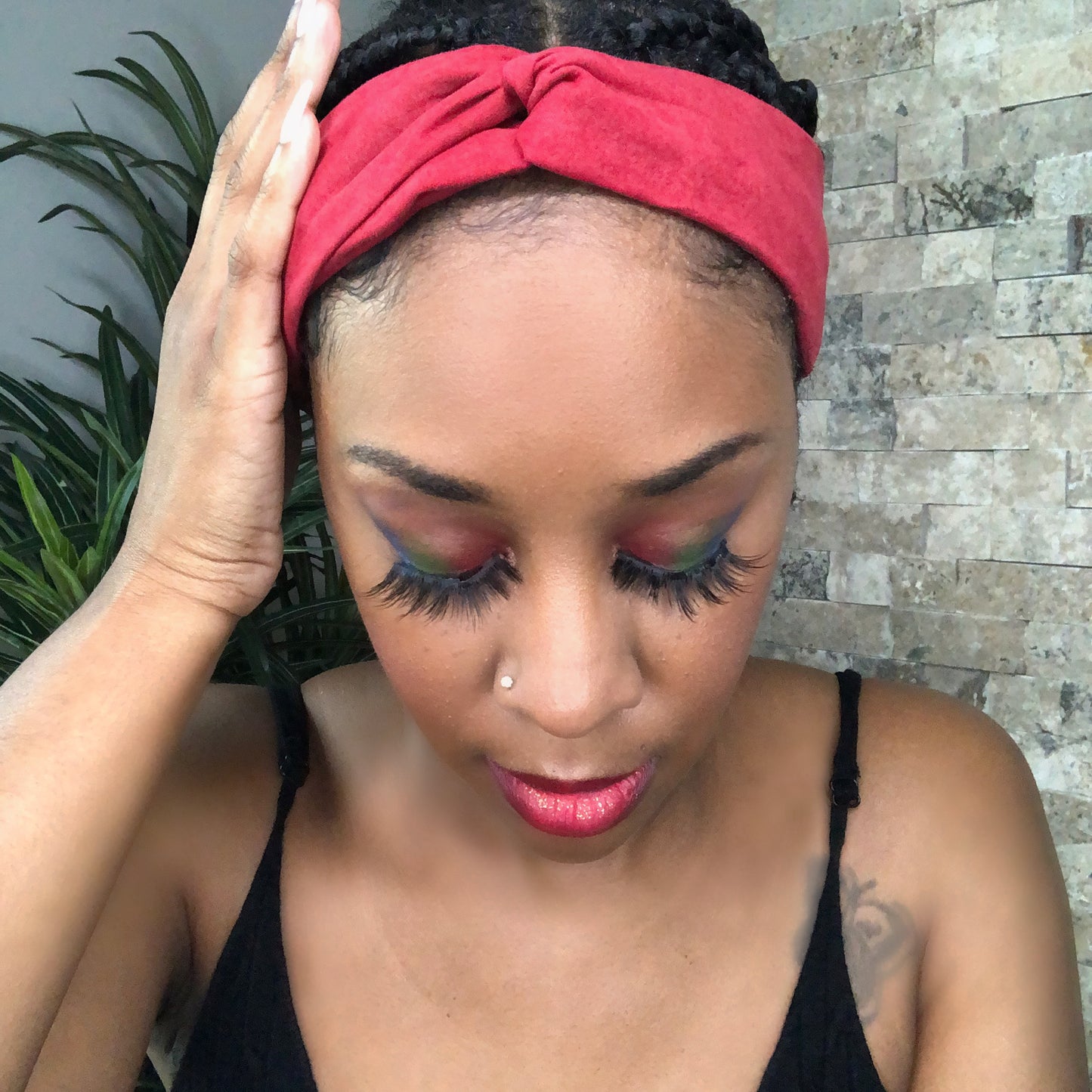 Women Headband Cross Top Knot