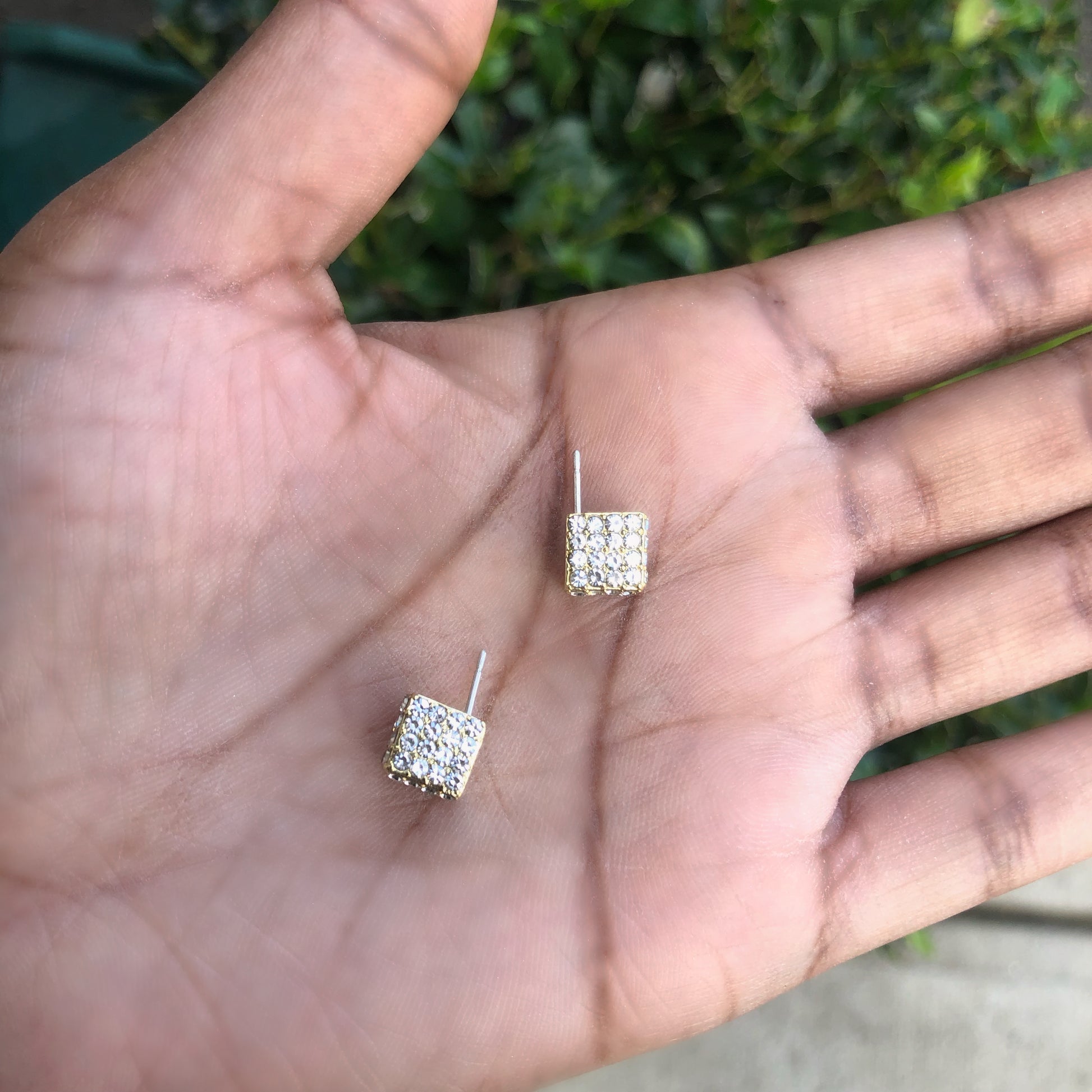 Small Square Earrings | Metal | Intuitive Lashes and Accessories