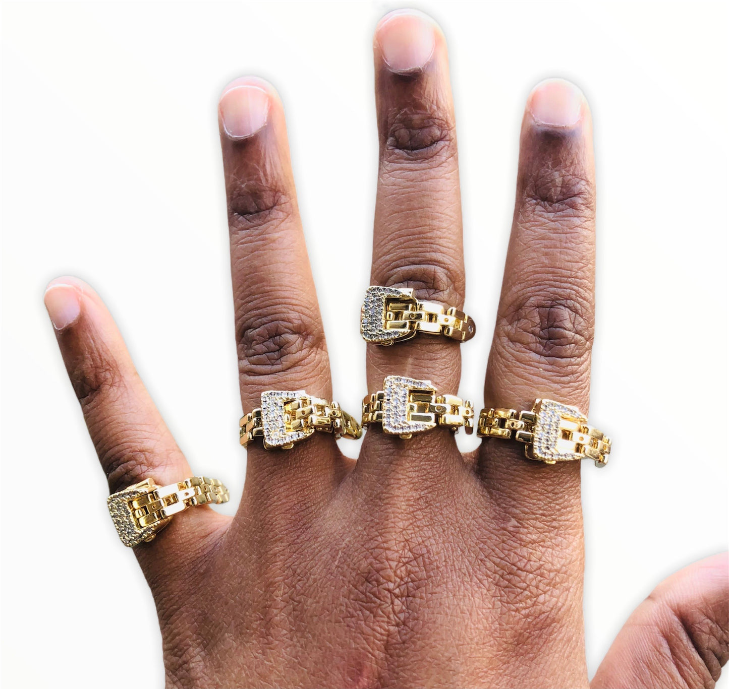 Gold Plated Adjustable Belt Buckle Rings