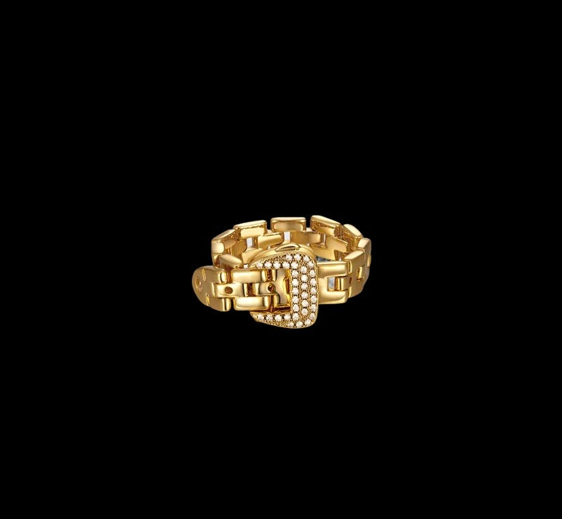 Gold Plated Adjustable Belt Buckle Rings